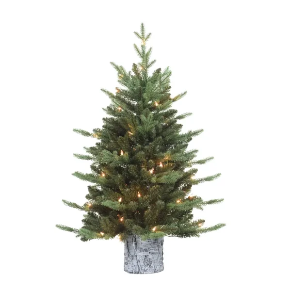 Puleo International Pre-Lit 3' Potted Artificial Christmas Tree with 50 Lights, Green