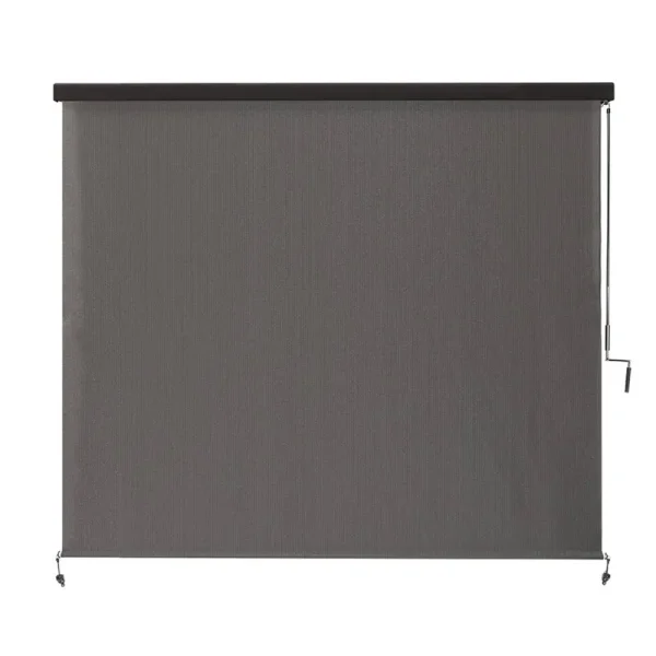 Coolaroo Full Valance Wand-Operated 8' x 8' Roller Shade - 95% UV Block, Pewter