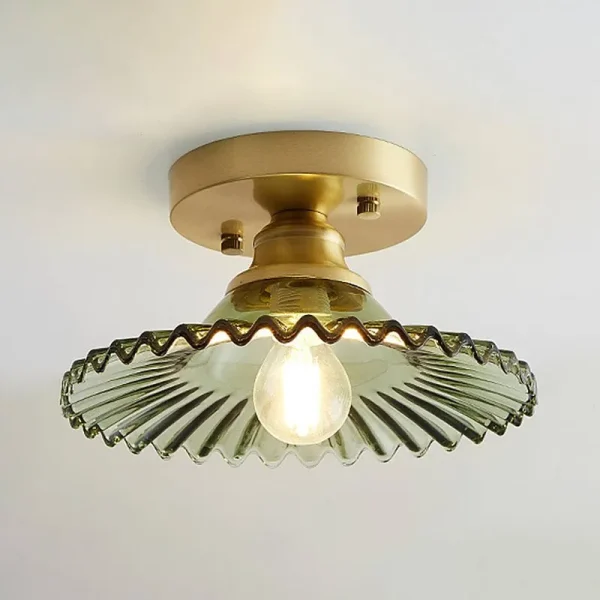 Light 8.5" Retro Scalloped Semi Flush Mount Rosdorf Park