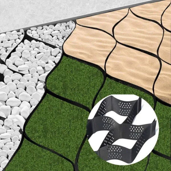 3.3 ft. x 6.6 ft. x 2 in. Plastic Ground Geo Grid Driveway Ground Pave