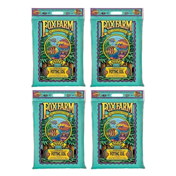 (4) FoxFarm Fx14053 12 Quart Ocean Forest Garden Potting Soil Bags - 6.3-6.8 PH
