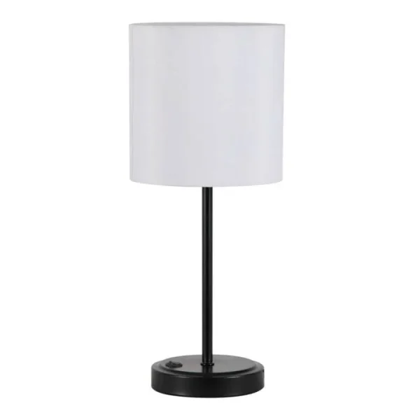 Mainstays Black Metal Stick Lamp with USB Port, 19"H
