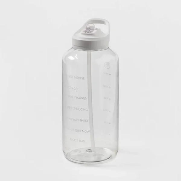 Room Essentials Plastic Tracker Water Bottle - White - 64 oz