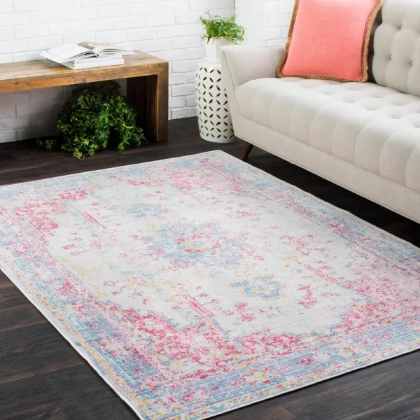 Decor 140 Kreios Distressed Medallion Rug, Purple, 2x3 ft
