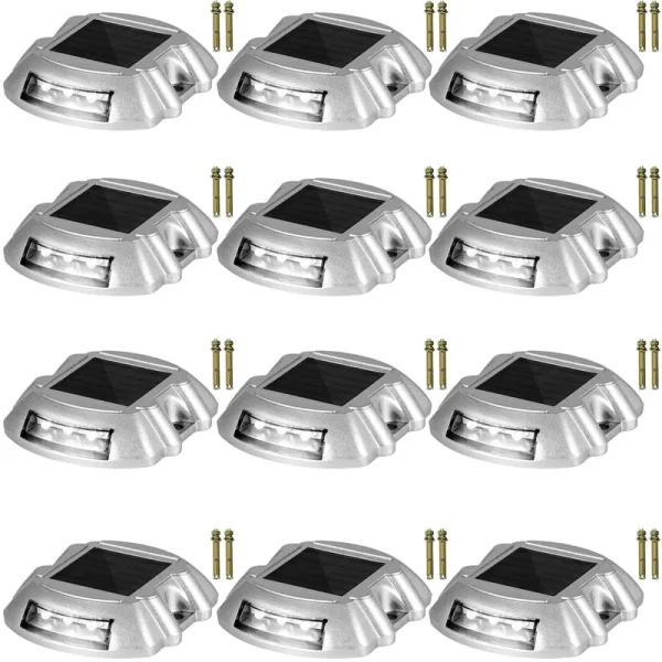 VEVOR Driveway Lights, Solar Dock Lights 12-Pack, Pathway Lights with Switch in White