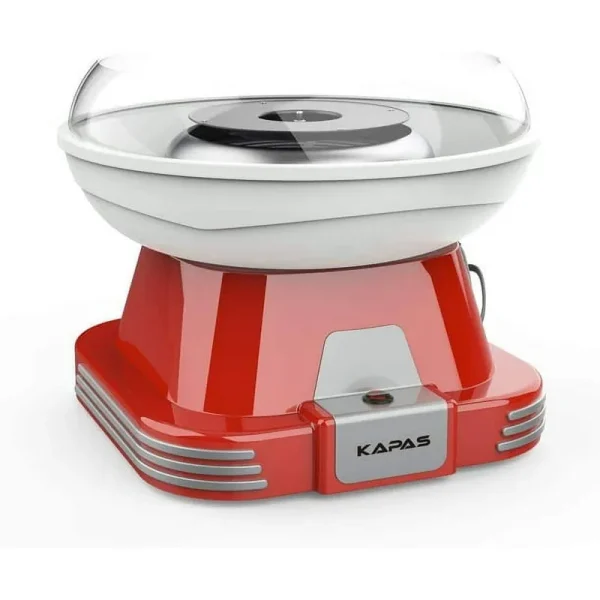 Kapas Cotton Candy Maker,Red Candyfloos Machine with Sucker for Kid's Party, Holidays.