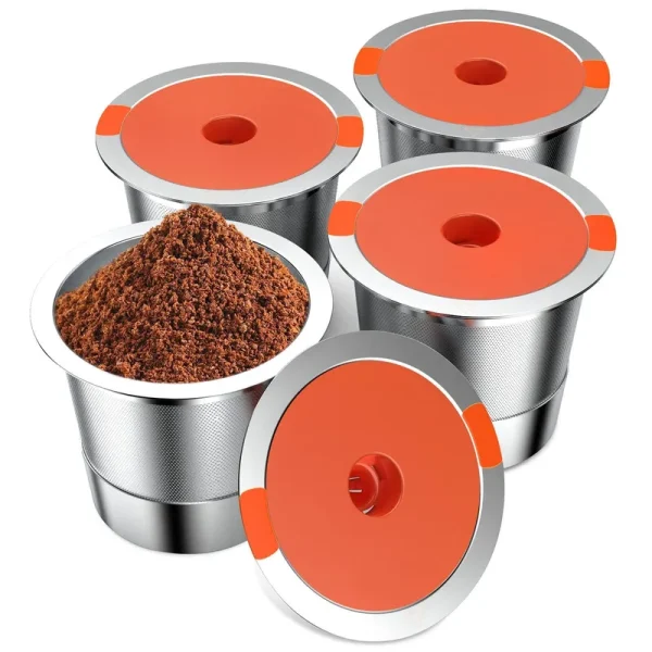 acofem Reusable K Cups|reusable Coffee Pods for Keurig 1.0 & 2.0 Single Cup Coffee Makers, Stainless Steel Reusable K Cup Keurig Coffee Filter(4 Pack)