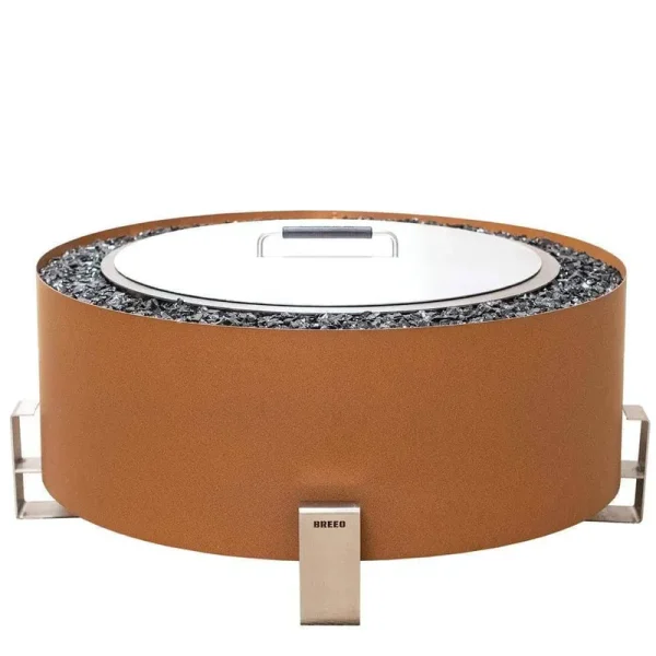 Breeo Luxeve Earth Rust with Amber Brown Glass Outdoor Smokeless Fire Pit