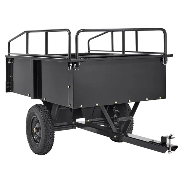 BENTISM Dump Trailer Tow Behind Dump Cart, 750 lb 15 Cu. Ft, Steel Construction Garden Utility Trailer with Removable Sides