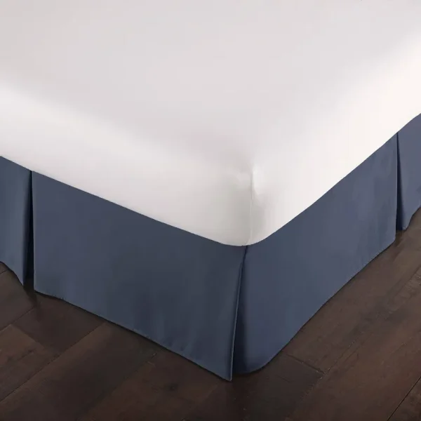 Southshore Fine Linens - Vilano Springs - 15 inch Drop Pleated Bed Skirt, Dark Blue, Queen