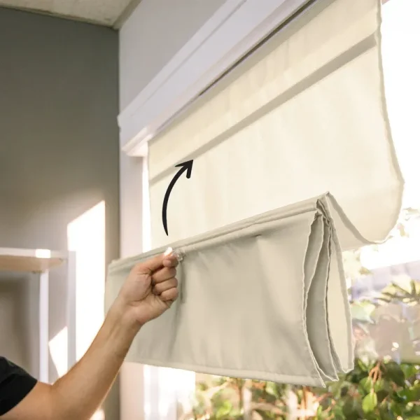 Chicology Cordless Magnetic Light Filtering Roman Shades - 23"W x 64"H - Runway Tan