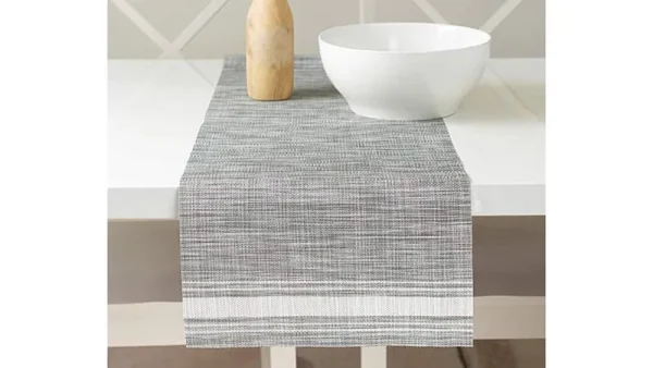 Real Living - Gray Stripe-accent Bistro Table Runner