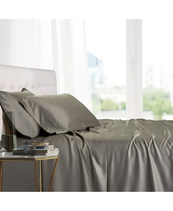 Split California King Sheets - Cooling 100% Bamboo Viscose Gray by Royal Tradition