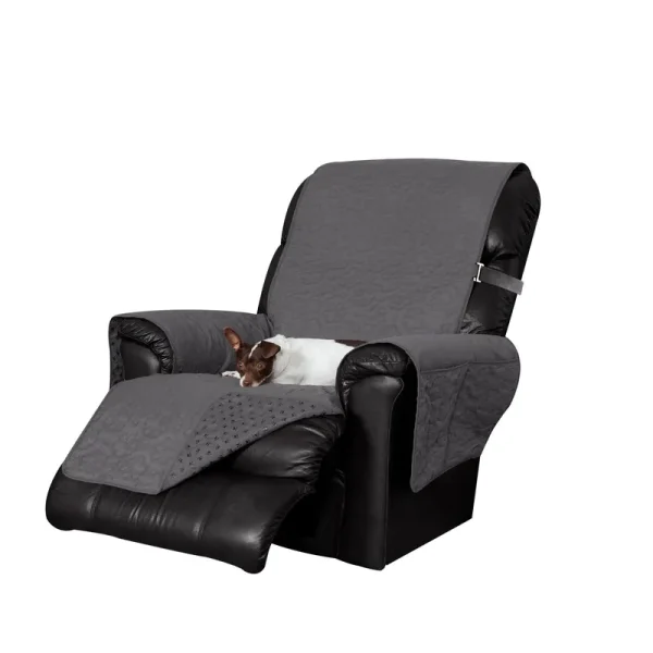 FurHaven Waterproof Non-Skid Back Furniture Protector, Gray, Recliner