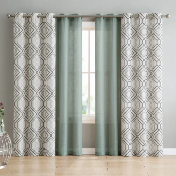 VCNY Jackston Blackout 4-Piece Window Curtain Set, 38x96
