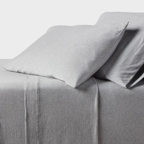 Queen Cotton Jersey Sheet Set Heather Gray - Threshold