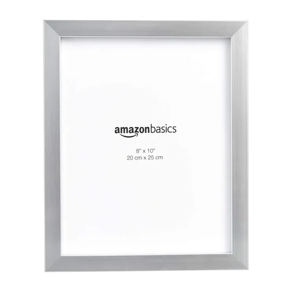 Basics Photo Picture Frame - 8 inch x 10 inch, Nickel - Pack of 2