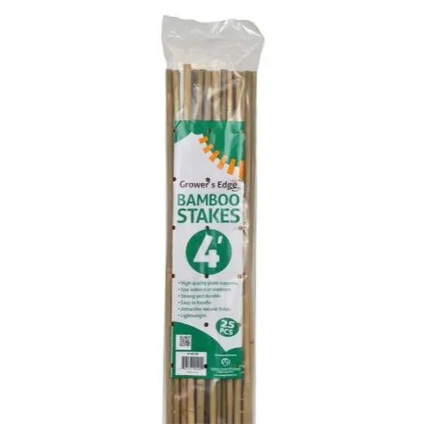 Grower's Edge Natural Bamboo - 25/Bag - 4-ft