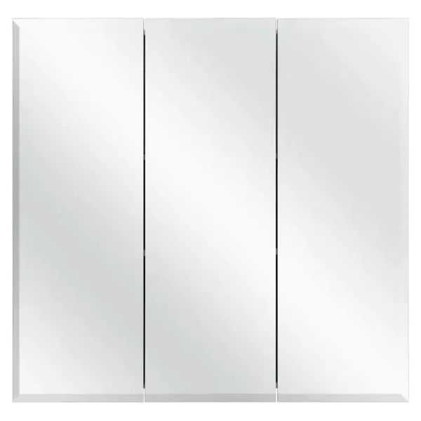Glacier Bay 30-3/8 in. W x 30-3/16 in. H Frameless Surface-Mount Tri-View Bathroom Medicine Cabinet