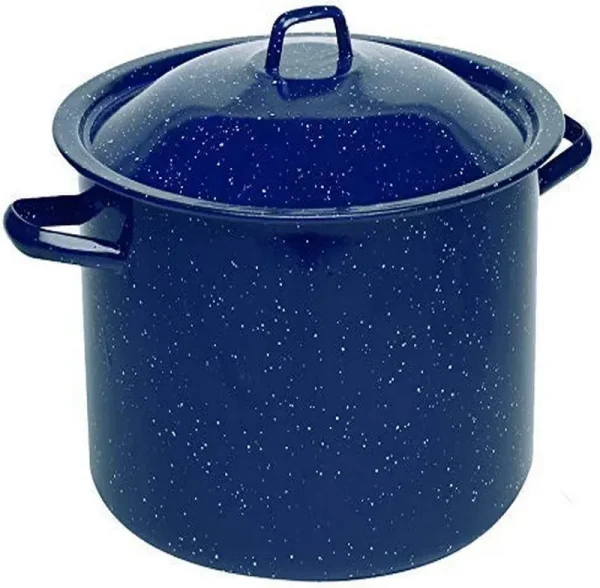 IMUSA USA C20666-1063310W Speckled Stock Pot with Lid 6-Quart Blue