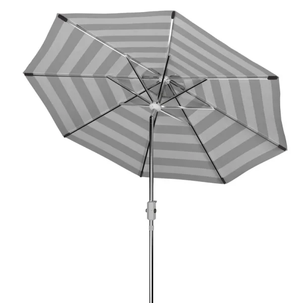 Market Umbrella Beachcrest Home Color: Black/White, Frame Color: Chrome