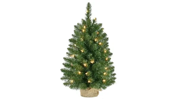 Red Shed 2 ft. Christmas Tree with 35 Clear Lights and Burlap Base