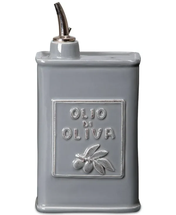 Vietri Lastra Gray Olive Oil Can