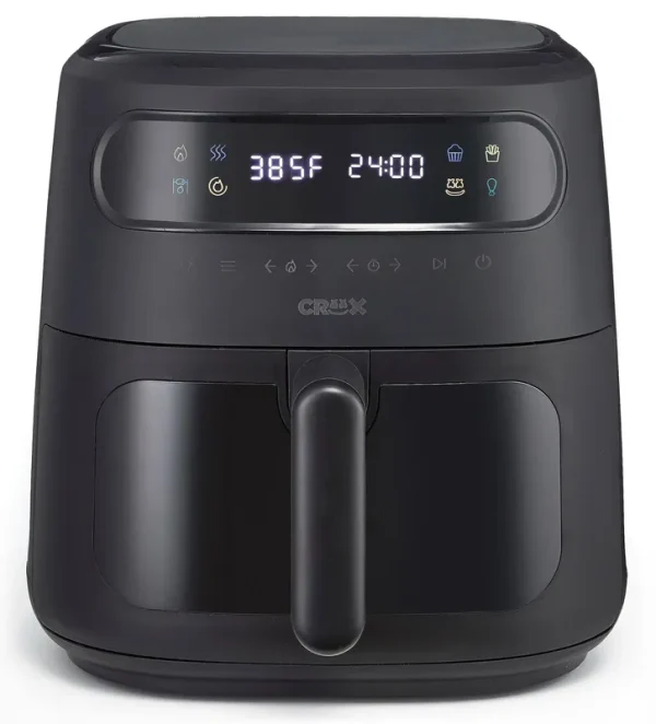 Crux - 8-Qt. Digital Air Fryer Kit with TurboCrisp - Black