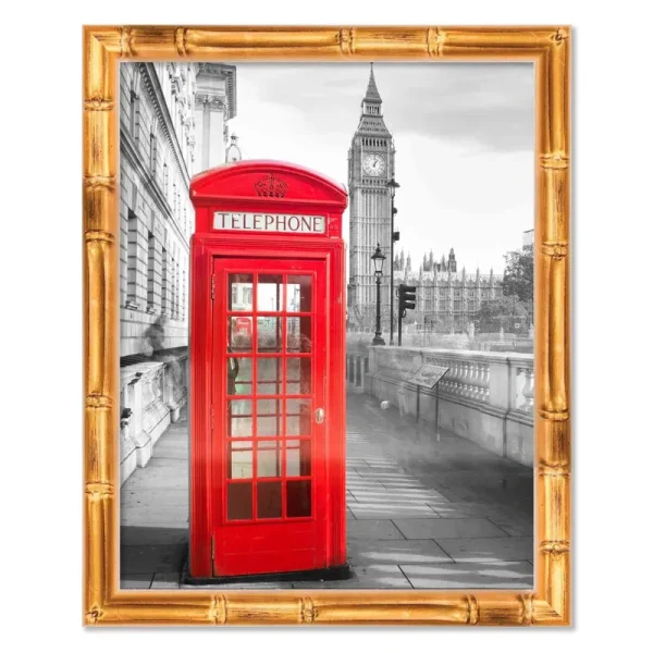 CustomPictureFrames.com 48x24 Gold Bamboo Wood Picture Frame - with Acrylic Front and Foam Board Backing