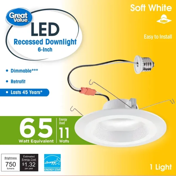 Great Value Recessed Light - 7.64 in