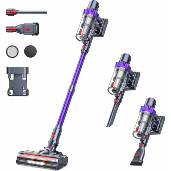 Buture Cordless Stick Vacuum Cleaners 450W 33Kpa Powerful Touch Display Lightweight for Carpets Floors Pet Hair