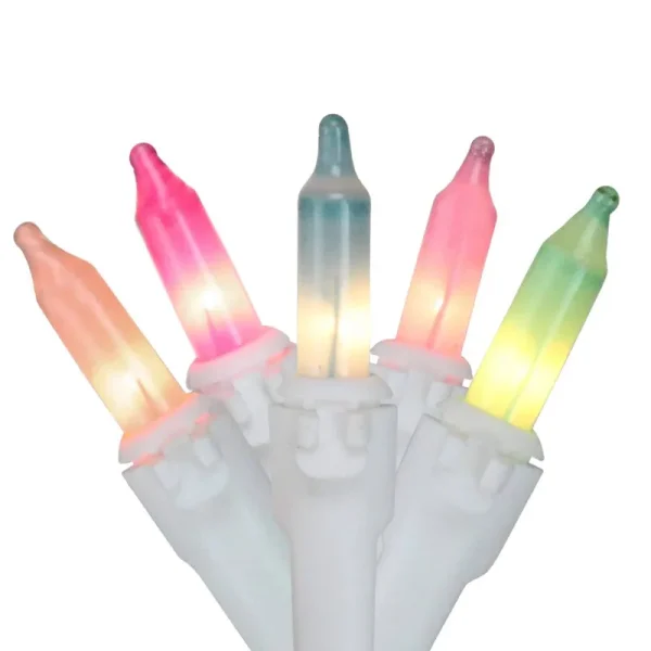 Northlight 35-Count Pastel Multi-Color Mini Easter Light Set, 7ft White Wire