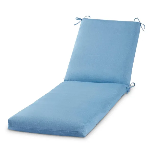 Greendale Home Fashions Outdoor Reversible Chaise Lounge Chair Cushion, Blue Heather
