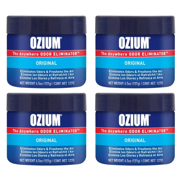 Ozium 4.5 oz. 4 Pack Odor Eliminating Gel for Homes, Cars, Offices and More, Original Scent, 4 Pack