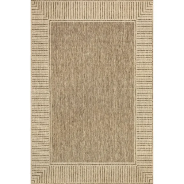 nuLOOM Asha Simple Border Indoor/Outdoor Area Rug 2' x 3' in Light Brown