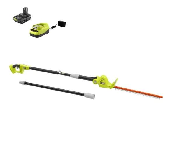 Ryobi P26100VNM ONE+ 18V 18 in. Cordless Battery Pole Hedge Trimmer with 2.0 Ah Battery and Charger