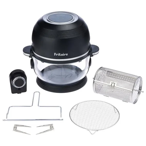 Fritaire Self-Cleaning Glass Bowl Air Fryer, 5-Qt, White