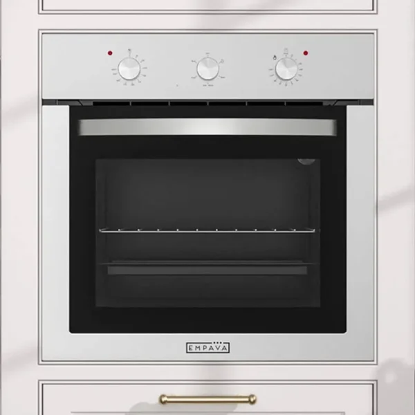 Empava 24 in. Single Electric Wall Oven in Stainless Steel with Konb Controls, Silver