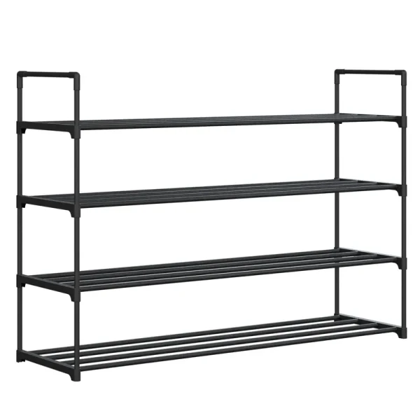 Home-Complete 4 Tier Shoe Rack for 20 Pairs Black