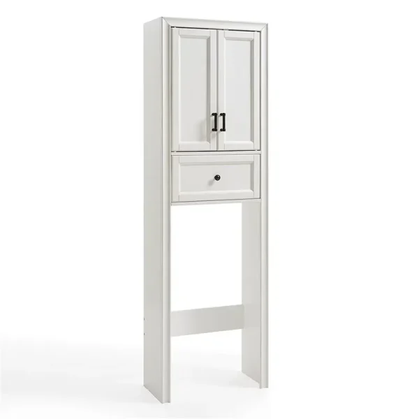 Over the Toilet Storage, Tara Space Saver Cabinet, Crosley Furniture, Vintage White