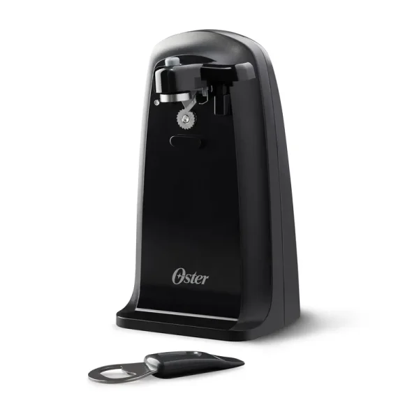 Oster Electric Can Opener with Power Pierce Cutting Blade for Precise Edges, Black, Size: 6 qt