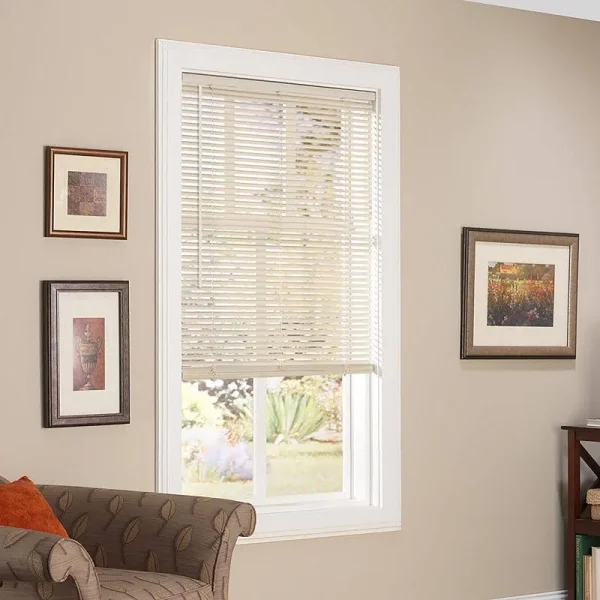 Lumino 1" Custom Size Vinyl Cordless Room Darkening Blind - 72" Length, White, 22x72
