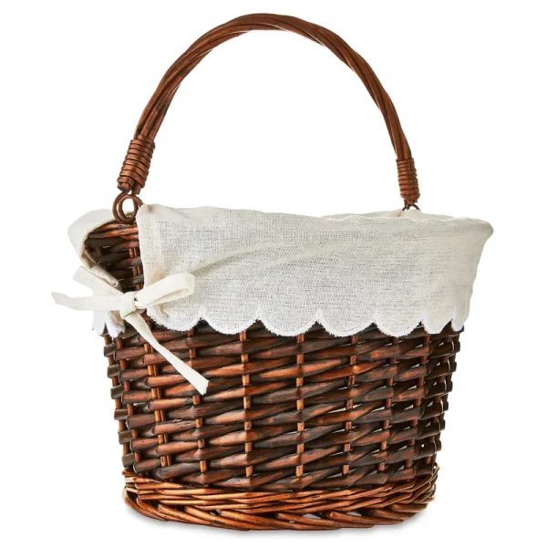 Easter Large Brown Willow Basket with Scallop Liner by Way to Celebrate