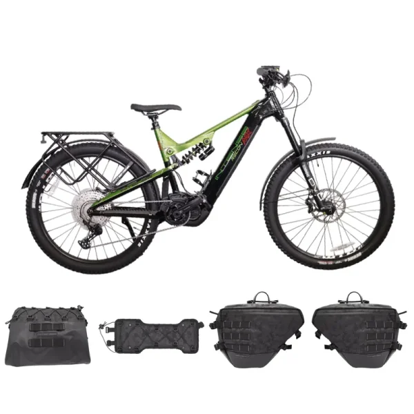 INTENSE RECON MX Adventure Adult S/M Electric Mountain Bike with Shimano Steps E7000 Motor, 11 - Speed Gears, 27.5" Wheels, DVO Suspension, 504 Wh Integrated Battery, Custom Rack and Bag Set Included
