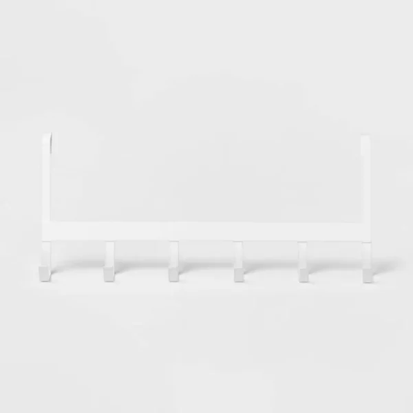 Large Over The Door Hook 6 Hooks Matte White - Brightroom