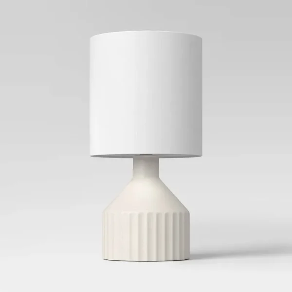 Ribbed Ceramic Mini Table Lamp White - Threshold