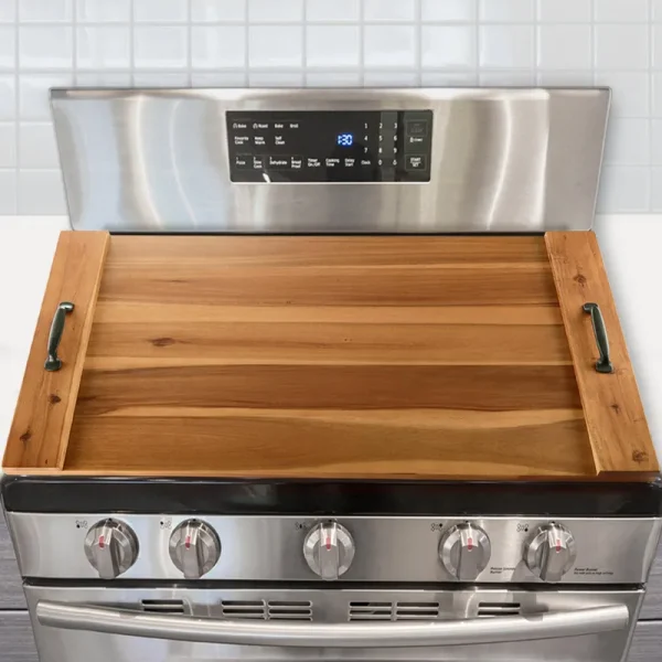 BLUEWEST Noodle Board Stove Cover, Acacia Wood Stove Top Covers Board for Gas Burners and Electric Stove, Extra Thick Wooden RV Stovetop Cover/Sink
