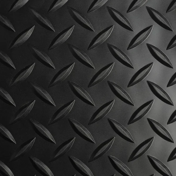Black 24 in. x 4 ft. Vinyl Diamond Plate Commercial Grade Matting