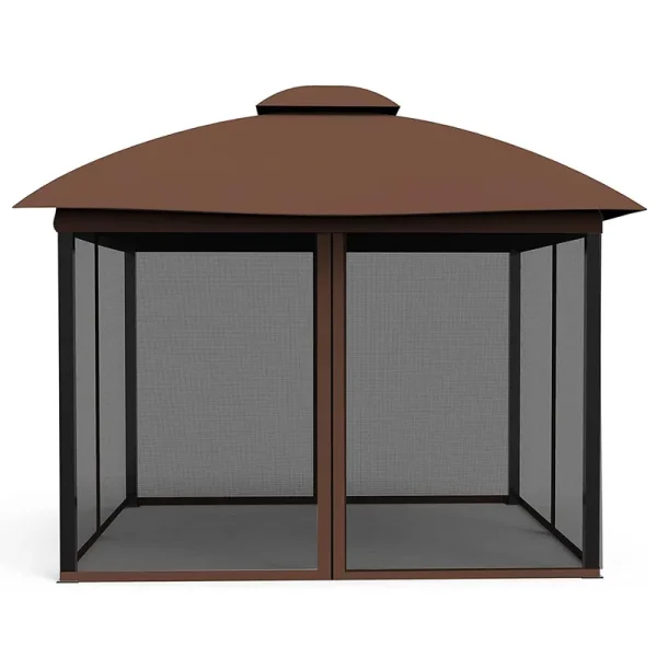 COZYVIDA Gazebo Mosquito Netting Screen 4-Panels Universal Replacement for Patio, Outdoor Canopy, Garden and Backyard (10 x 10, Black)
