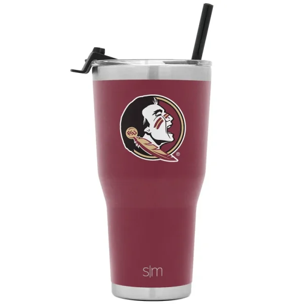 Simple Modern Florida State Seminoles Tumbler with Straw and Flip Lid | Insulated Stainless Steel 30oz Thermos | Cruiser | Florida State University